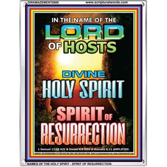 SPIRIT OF RESURRECTION   Acrylic Glass framed scripture art   (GWAMAZEMENT8806)   