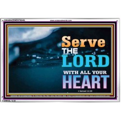 WITH ALL YOUR HEART   Framed Religious Wall Art    (GWAMAZEMENT8846L)   "24X32"