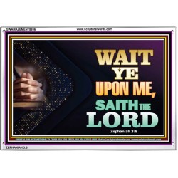 WAIT UPON THE LORD   Bible Scriptures on Forgiveness Acrylic Glass Frame   (GWAMAZEMENT8936)   "24X32"