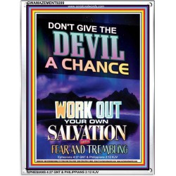 WORK OUT YOUR SALVATION   Bible Verses Wall Art Acrylic Glass Frame   (GWAMAZEMENT9209)   "24X32"