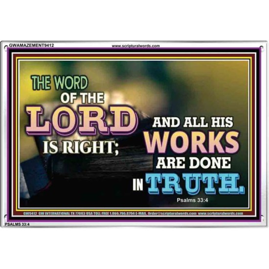 ALL HIS WORKS ARE DONE IN TRUTH   Scriptural Wall Art   (GWAMAZEMENT9412)   