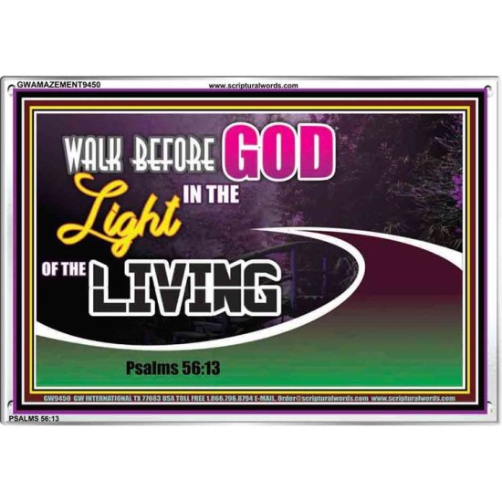 WALK BEFORE GOD IN THE LIGHT OF LIVING   Christian Artwork   (GWAMAZEMENT9450)   