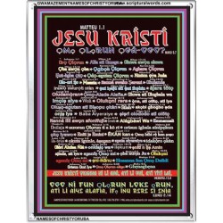 NAMES OF JESUS CHRIST WITH BIBLE VERSES IN YORUBA LANGUAGE {Oruko Jesu Kristi}   Scriptures Wall Art   (GWAMAZEMENTNAMESOFCHRISTYORUBA)   "24X32"