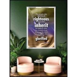 THE RIGHTEOUS SHALL INHERIT THE LAND   Scripture Wooden Frame   (GWAMBASSADOR069)   