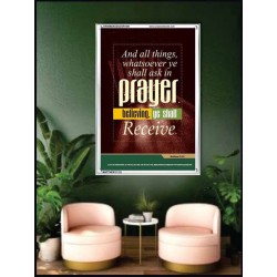 ASK IN PRAYER   Biblical Art Acrylic Glass Frame    (GWAMBASSADOR1041)   