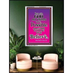 WITH ALL GOD ALL THINGS ARE POSSIBLE   Modern Christian Wall Dcor Frame   (GWAMBASSADOR1325)   