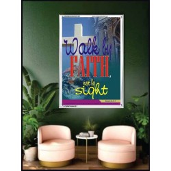 WALK BY FAITH   Inspirational Wall Art Wooden Frame   (GWAMBASSADOR1631)   "32X48"