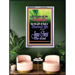 WAGES OF SIN IS DEATH   Christian Paintings Acrylic Glass Frame   (GWAMBASSADOR1640)   "32X48"