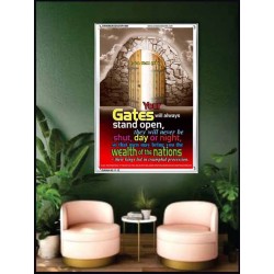 YOUR GATES WILL ALWAYS STAND OPEN   Large Frame Scripture Wall Art   (GWAMBASSADOR1684)   