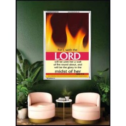 WALL OF FIRE ROUND ABOUT YOU   Bible Verses Poster   (GWAMBASSADOR186)   "32X48"