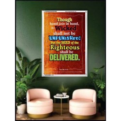THE RIGHTEOUS SHALL BE DELIVERED   Modern Christian Wall Dcor Frame   (GWAMBASSADOR3065)   