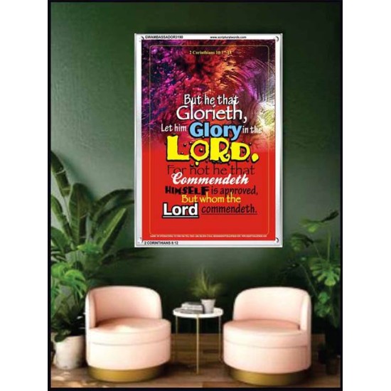 WHOM THE LORD COMMENDETH   Large Frame Scriptural Wall Art   (GWAMBASSADOR3190)   