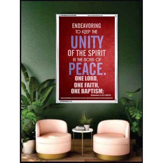 UNITY OF THE SPIRIT   Acrylic Glass Frame Scripture Art   (GWAMBASSADOR3995)   