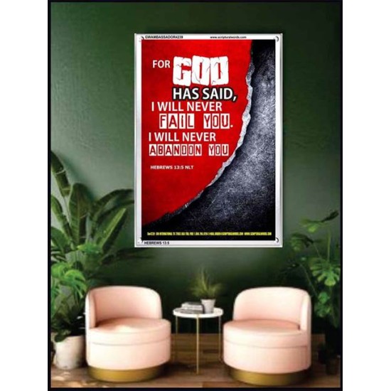 WILL NEVER FAIL YOU   Framed Scripture Dcor   (GWAMBASSADOR4239)   