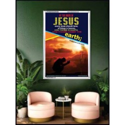AT THE NAME OF JESUS   Contemporary Christian Wall Art Acrylic Glass frame   (GWAMBASSADOR4530)   
