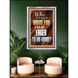 WHO IS GOING TO HARM YOU   Frame Bible Verse   (GWAMBASSADOR6478)   "32X48"