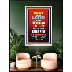 WAIT ON THE LORD   Bible Verses Wall Art Acrylic Glass Frame   (GWAMBASSADOR6535)   "32X48"