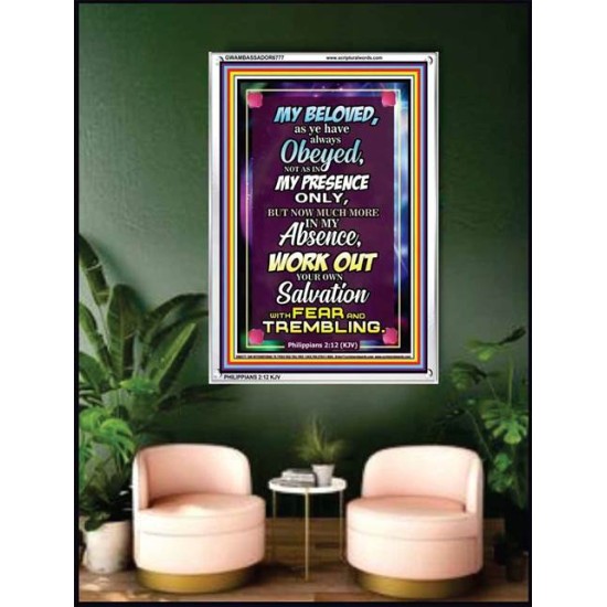 WORK OUT YOUR SALVATION   Christian Quote Frame   (GWAMBASSADOR6777)   