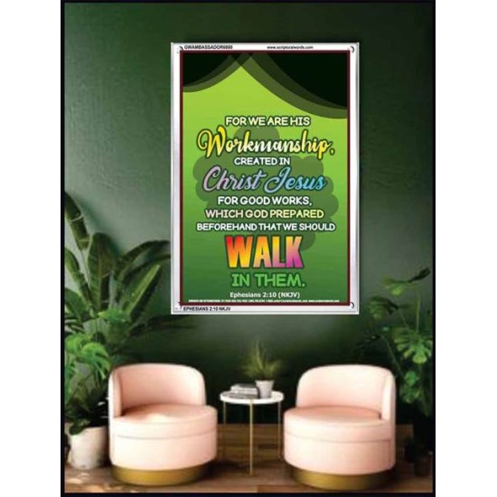 WE ARE HIS WORKMANSHIP   Acrylic Glass framed scripture art   (GWAMBASSADOR6880)   