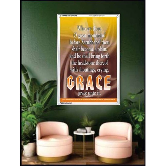 WHO ART THOU O GREAT MOUNTAIN   Bible Verse Frame Online   (GWAMBASSADOR716)   