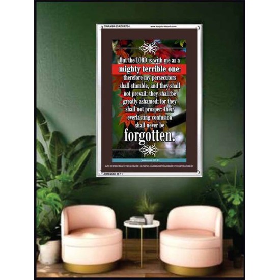 A MIGHTY TERRIBLE ONE   Bible Verse Frame for Home Online   (GWAMBASSADOR724)   
