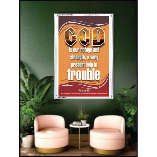 A VERY PRESENT HELP   Scripture Wood Frame Signs   (GWAMBASSADOR751)   