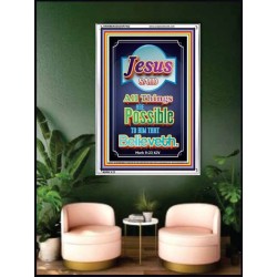 ALL THINGS ARE POSSIBLE   Bible Verses Wall Art Acrylic Glass Frame   (GWAMBASSADOR7932)   "32X48"