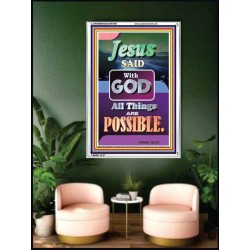 WITH GOD ALL THINGS ARE POSSIBLE   Christian Artwork Acrylic Glass Frame   (GWAMBASSADOR7967)   