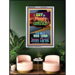 YOU SHALL EAT IN PLENTY   Bible Verses Frame for Home   (GWAMBASSADOR8038)   "32X48"
