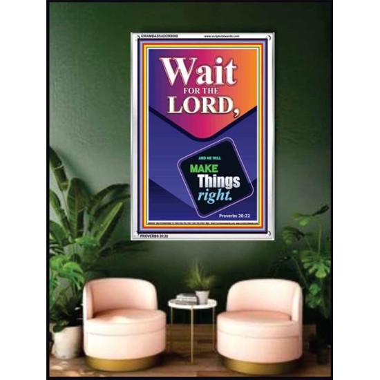 WAIT FOR THE LORD   Framed Scriptural Dcor   (GWAMBASSADOR8069)   