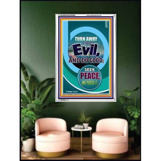 TURN AWAY FROM EVIL   Encouraging Bible Verses Framed   (GWAMBASSADOR8082)   