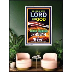 ADONAI JEHOVAH SHAMMAH GOD IS HERE   Framed Hallway Wall Decoration   (GWAMBASSADOR8654)   