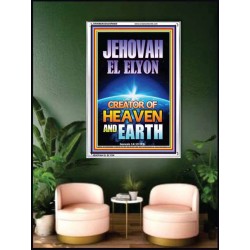 JEHOVAH EL ELYON CREATOR OF HEAVEN AND EARTH   Christian Artwork Acrylic Glass Frame   (GWAMBASSADOR8838)   "32X48"