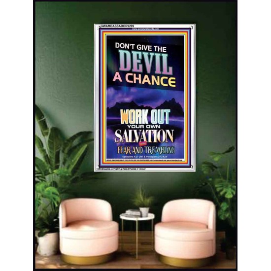 WORK OUT YOUR SALVATION   Bible Verses Wall Art Acrylic Glass Frame   (GWAMBASSADOR9209)   