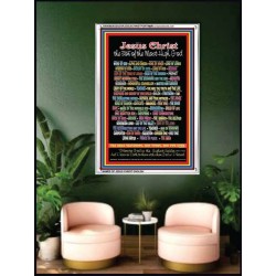 NAMES OF JESUS CHRIST WITH BIBLE VERSES    Religious Art Acrylic Glass Frame   (GWAMBASSADORJESUSCHRISTPORTRAIT)   "32X48"