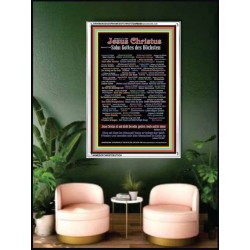 NAMES OF JESUS CHRIST WITH BIBLE VERSES IN GERMAN LANGUAGE {Namen Jesu Christi}   Acrylic Glass Frame   (GWAMBASSADORNAMESOFCHRISTDEUTSCH)   "32X48"