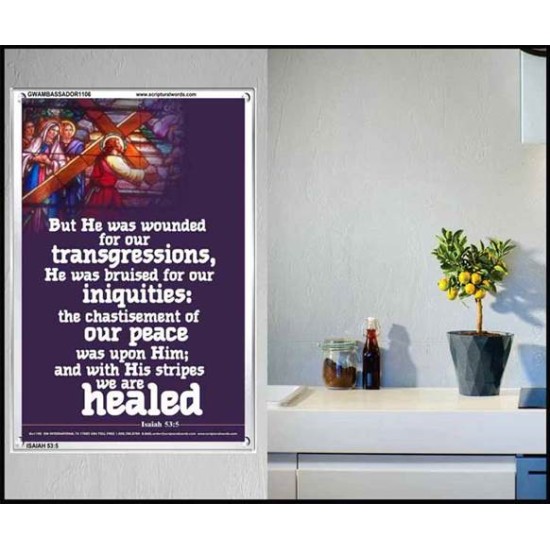 WOUNDED FOR OUR TRANSGRESSIONS   Inspiration Wall Art Frame   (GWAMBASSADOR1106)   
