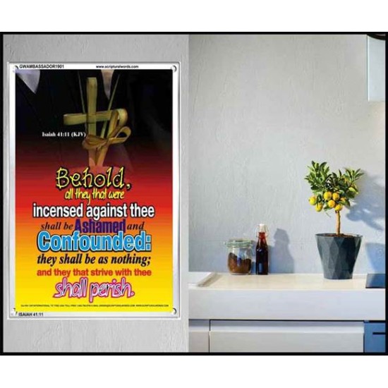 THEY THAT STRIVE WITH THEE SHALL PERISH   Contemporary Christian Art Acrylic Glass Frame   (GWAMBASSADOR1901)   