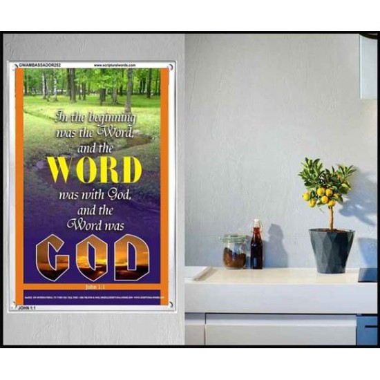 THE WORD WAS GOD   Inspirational Wall Art Wooden Frame   (GWAMBASSADOR252)   