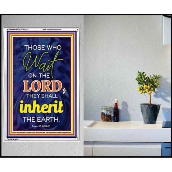 WAIT ON THE LORD   contemporary Christian Art Frame   (GWAMBASSADOR6519)   