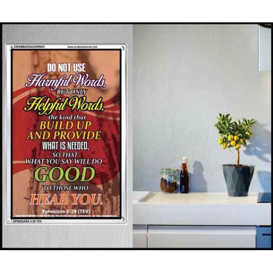 WATCH YOUR WORDS   Bible Scriptures on Love Acrylic Glass Frame   (GWAMBASSADOR6651)   