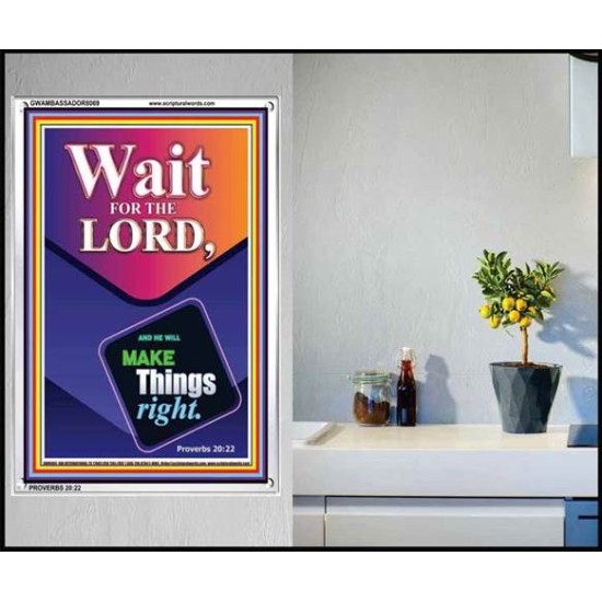 WAIT FOR THE LORD   Framed Scriptural Dcor   (GWAMBASSADOR8069)   