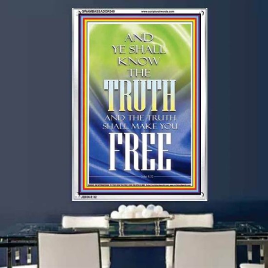 THE TRUTH SHALL MAKE YOU FREE   Scriptural Wall Art   (GWAMBASSADOR049)   