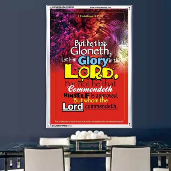 WHOM THE LORD COMMENDETH   Large Frame Scriptural Wall Art   (GWAMBASSADOR3190)   