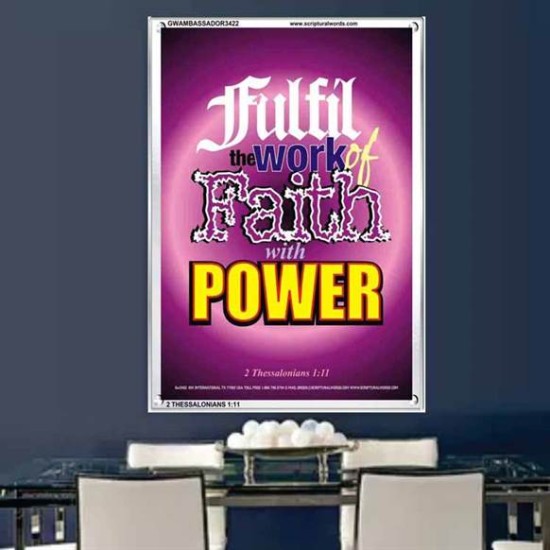 WITH POWER   Frame Bible Verses Online   (GWAMBASSADOR3422)   