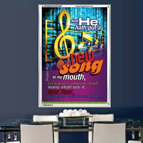 A NEW SONG IN MY MOUTH   Framed Office Wall Decoration   (GWAMBASSADOR3684)   