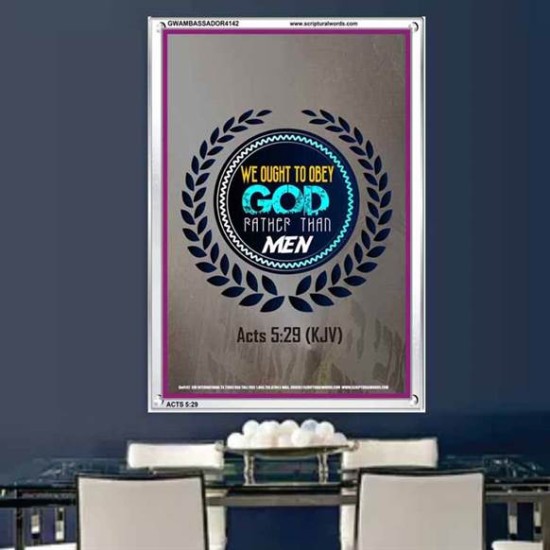 WE OUGHT TO OBEY GOD   Inspirational Bible Verse Framed   (GWAMBASSADOR4142)   