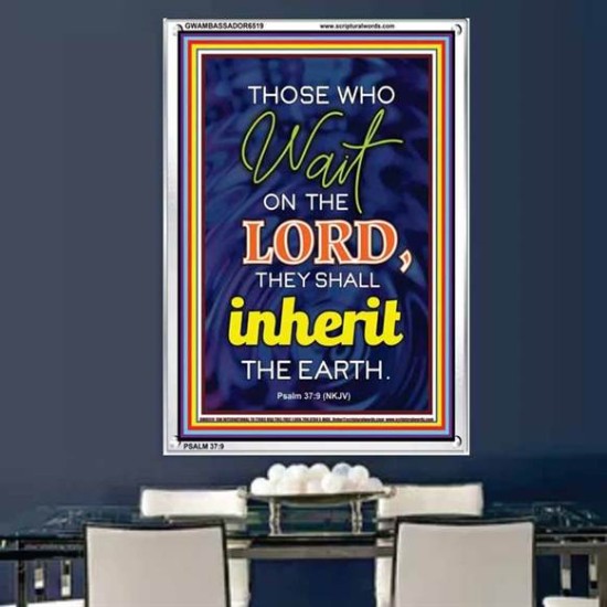 WAIT ON THE LORD   contemporary Christian Art Frame   (GWAMBASSADOR6519)   