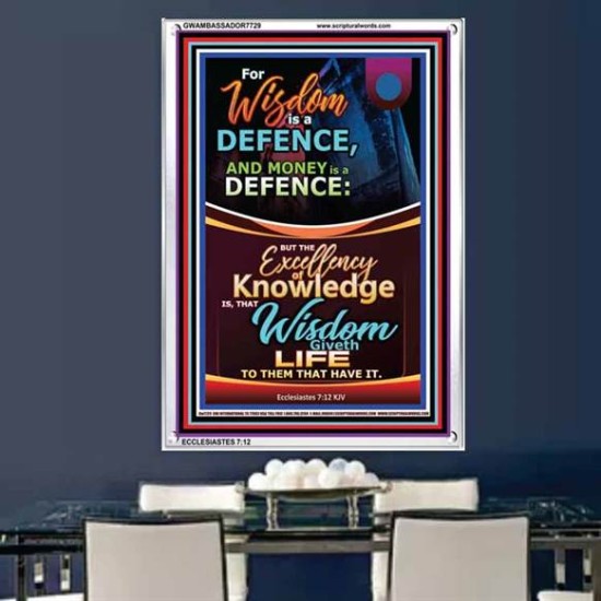 WISDOM A DEFENCE   Bible Verses Framed for Home   (GWAMBASSADOR7729)   