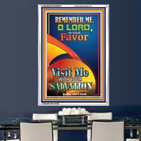 VIIST ME WITH YOUR SALVATION   Frame Scriptural Dcor   (GWAMBASSADOR8070)   